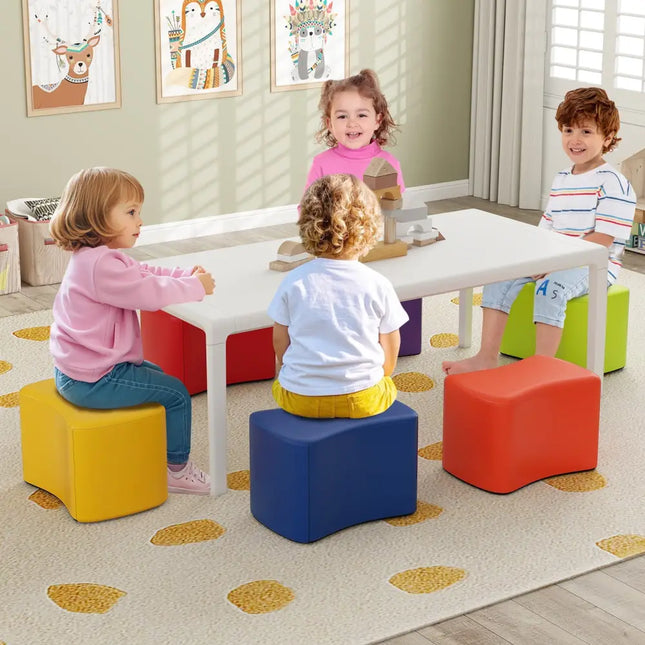 Modular Stool Set for Kids 6 PCS Butterfly Stools-Multicolor - Multicolor - Kids Chairs & Seating