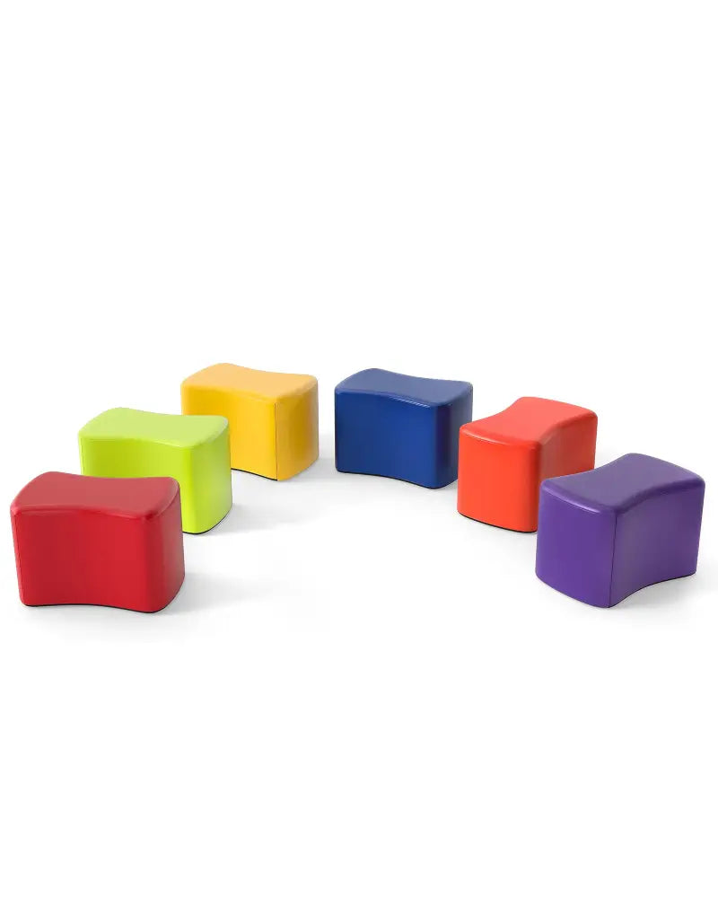 Modular Stool Set for Kids 6 PCS Butterfly Stools-Multicolor - Multicolor - Kids Chairs & Seating