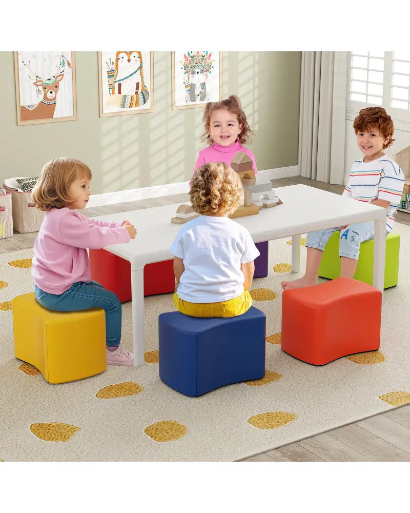 Modular Stool Set for Kids 6 PCS Butterfly Stools-Multicolor - Multicolor - Kids Chairs & Seating