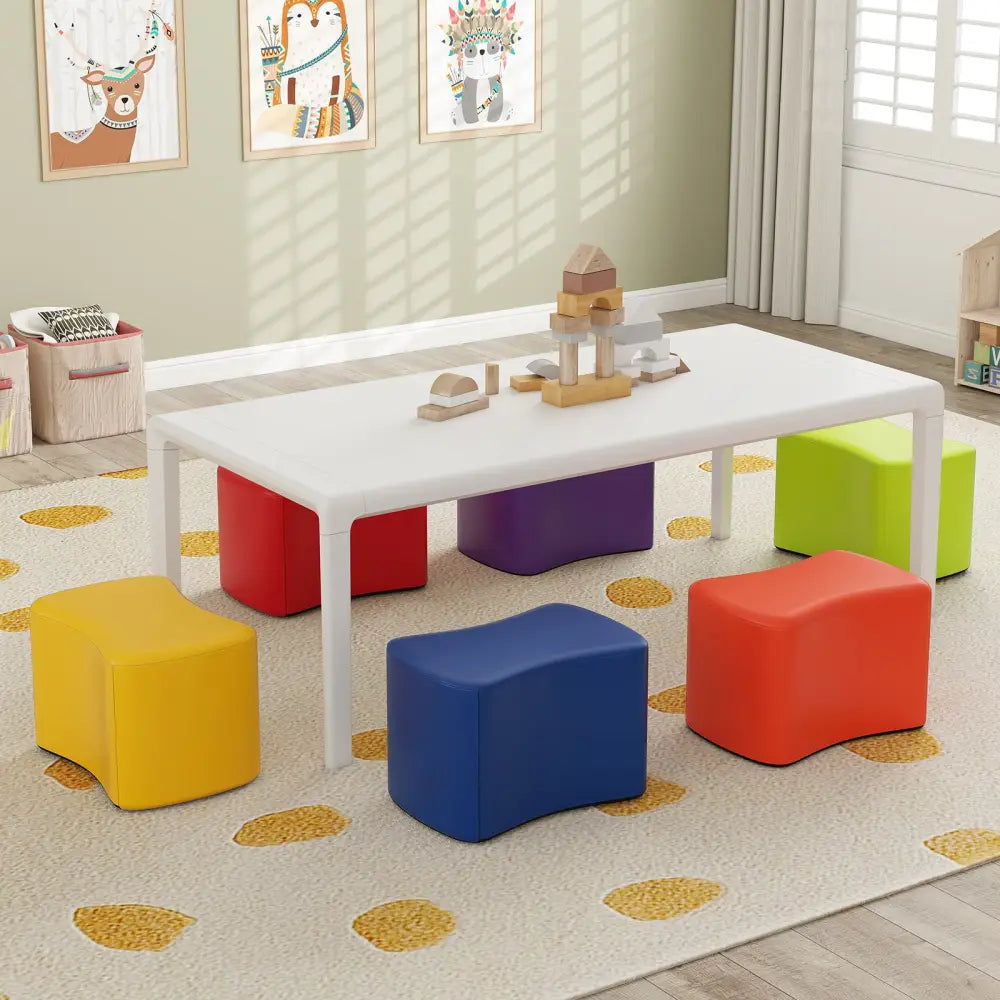 Modular Stool Set for Kids 6 PCS Butterfly Stools-Multicolor - Multicolor - Kids Chairs & Seating