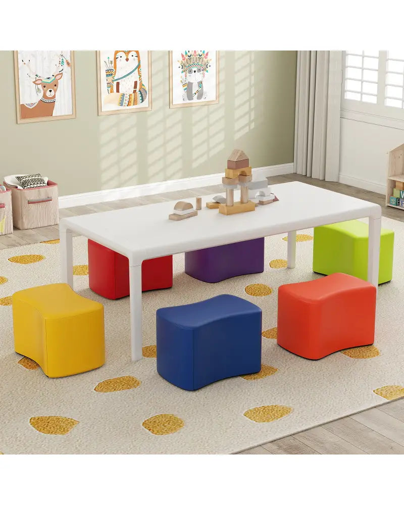 Modular Stool Set for Kids 6 PCS Butterfly Stools-Multicolor - Multicolor - Kids Chairs & Seating