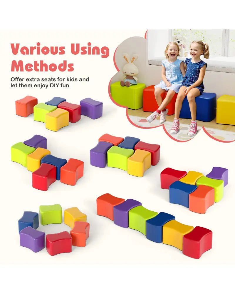 Modular Stool Set for Kids 6 PCS Butterfly Stools-Multicolor - Multicolor - Kids Chairs & Seating