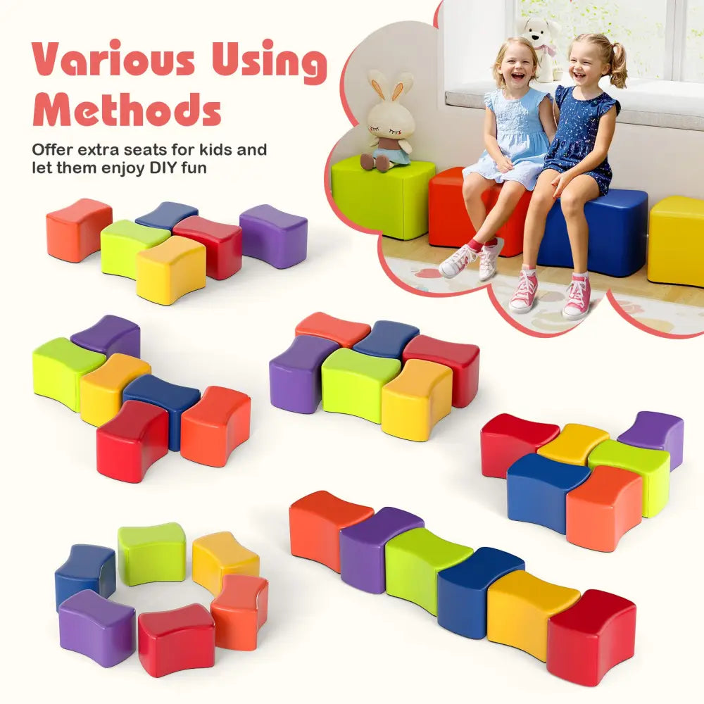 Modular Stool Set for Kids 6 PCS Butterfly Stools-Multicolor - Multicolor - Kids Chairs & Seating