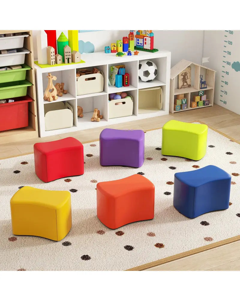 Modular Stool Set for Kids 6 PCS Butterfly Stools-Multicolor - Multicolor - Kids Chairs & Seating