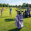 Molded Lock Top Golf Cart Bag with 14-Way Full Length Dividers and 11 Pockets-Purple - Purple - Golf