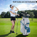 Molded Lock Top Golf Cart Bag with 14-Way Full Length Dividers and 11 Pockets-Navy - Navy - Golf