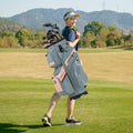 Molded Lock Top Golf Cart Bag with 14-Way Full Length Dividers and 11 Pockets-Orange - Orange - Golf