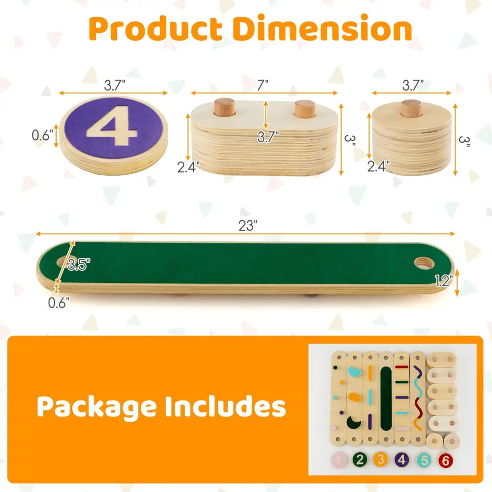 Montessori Balance Beam Set Wooden Balance Boards with Stepping Stones - Multicolor - Toy Sports