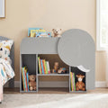 Montessori Bookshelf with Elephant Shape 3-Tier Toddler Toy Storage Organizer-Grey - Gray - Kids Storage