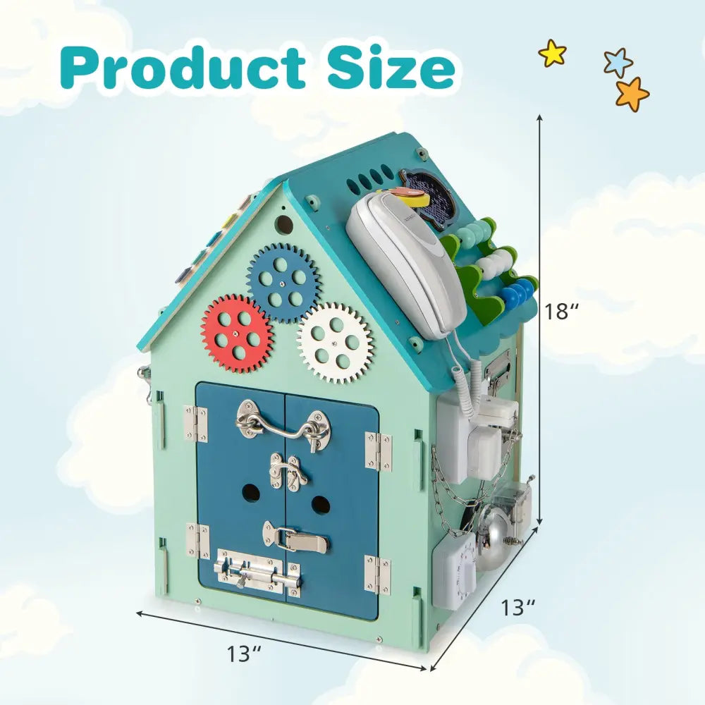 Montessori Play House with Sensory Games and Interior Storage Space-Blue - Blue - Play Tents & Playhouse