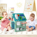 Montessori Play House with Sensory Games and Interior Storage Space-Blue - Blue - Play Tents & Playhouse