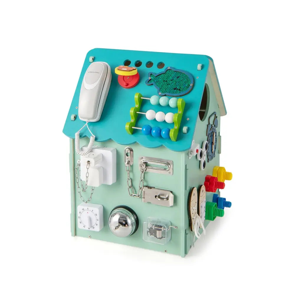 Montessori Play House with Sensory Games and Interior Storage Space-Blue - Blue - Play Tents & Playhouse