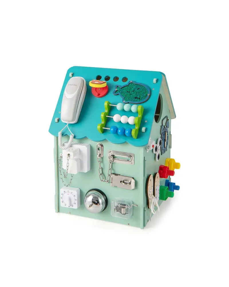 Montessori Play House with Sensory Games and Interior Storage Space-Blue - Blue - Play Tents & Playhouse
