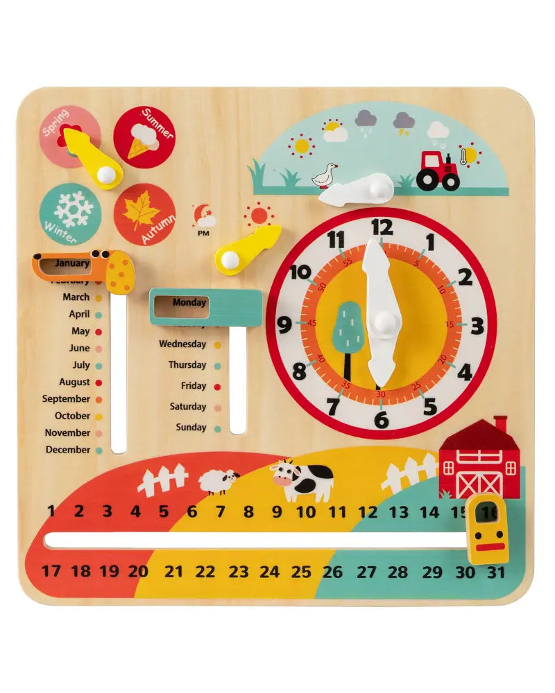 Montessori Wooden Toy for Toddlers Educational Learning Clock Toy About Season - Learning Toys
