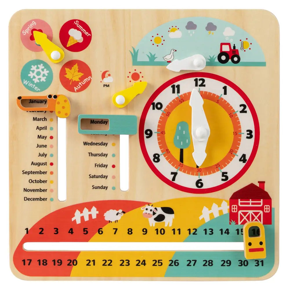 Montessori Wooden Toy for Toddlers Educational Learning Clock Toy About Season - Learning Toys