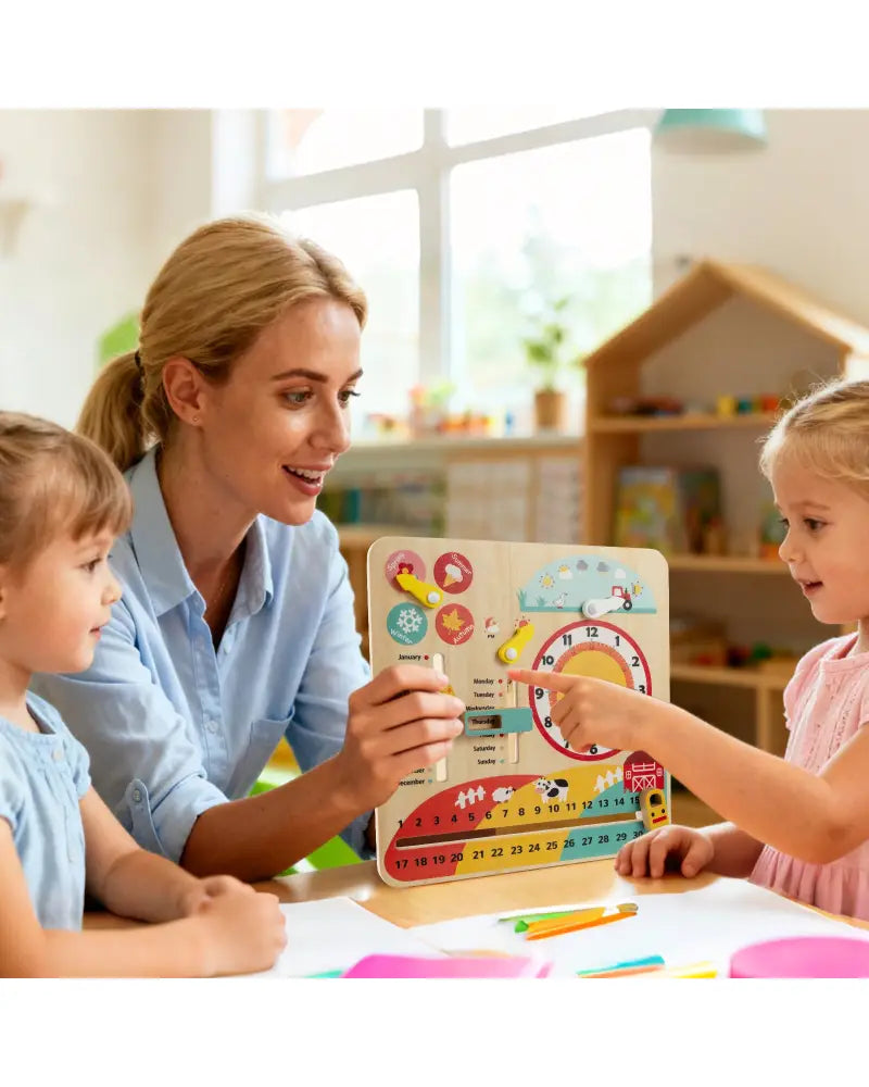 Montessori Wooden Toy for Toddlers Educational Learning Clock Toy About Season - Learning Toys