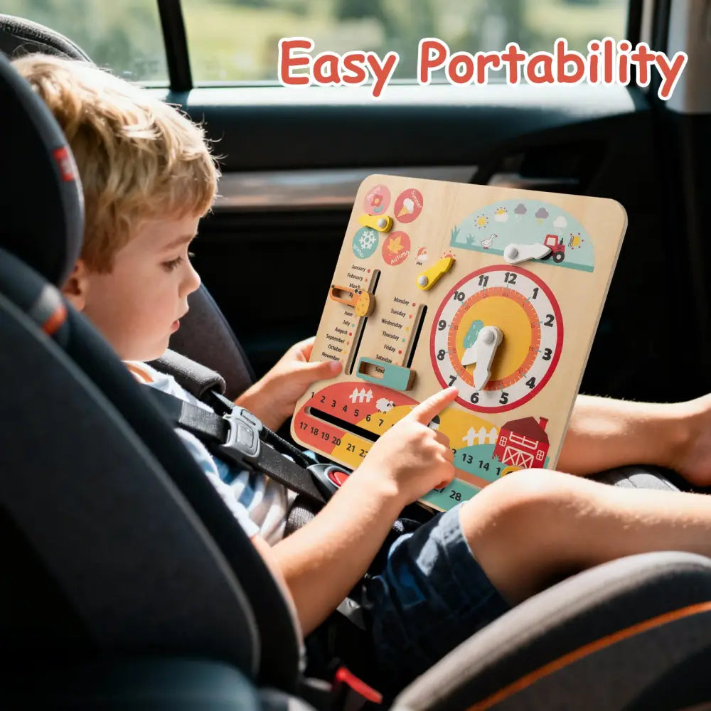 Montessori Wooden Toy for Toddlers Educational Learning Clock Toy About Season - Learning Toys