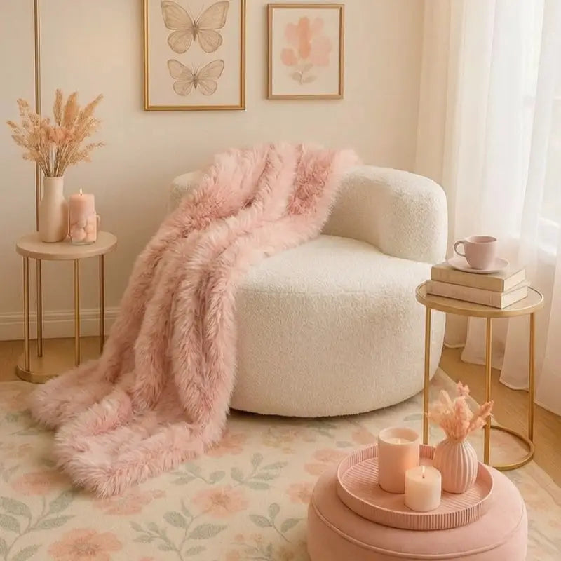 Moon-Shaped Floor Single Sofa Chair with Soft Teddy Fleece-Beige - Beige - Sofas & Loveseats