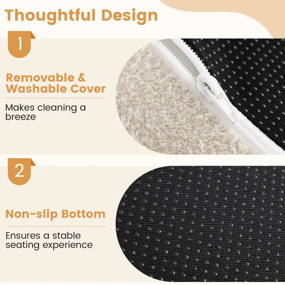 Moon-Shaped Floor Single Sofa Chair with Soft Teddy Fleece-Beige - Beige - Sofas & Loveseats