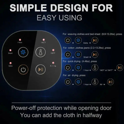 Multi Functional 1700W Tumble Dryer with Multiple Clothing Care Programs Costway