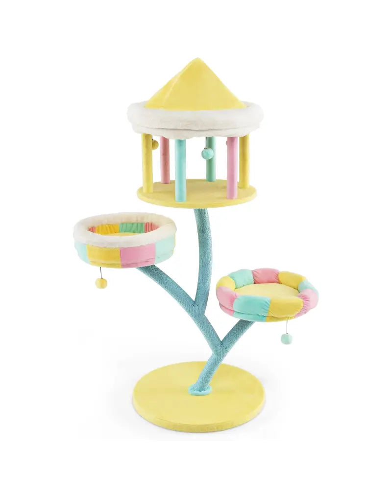 Multi-Layer Cat Tree with 2 Removable Perches Scratching Posts-Color - Color - Cat Trees Condos & Scratchers