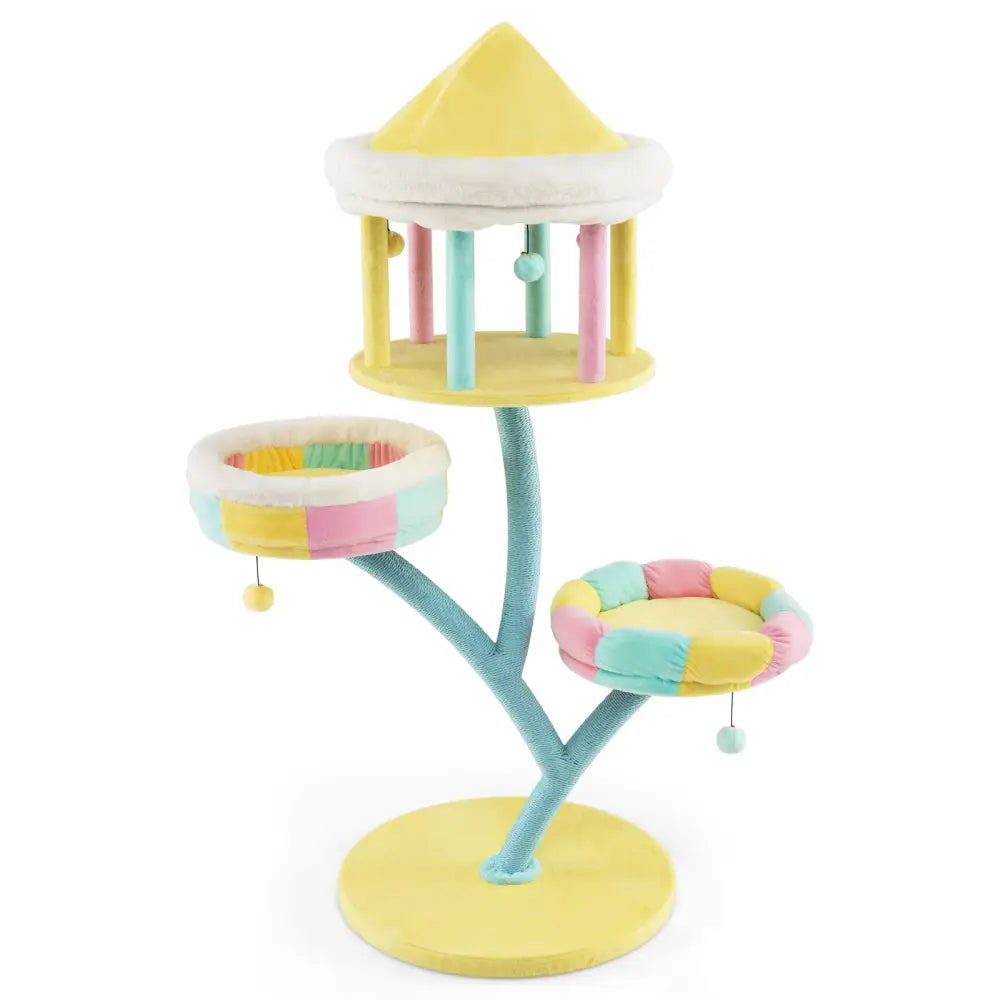 Multi-Layer Cat Tree with 2 Removable Perches Scratching Posts-Color - Color - Cat Trees Condos & Scratchers