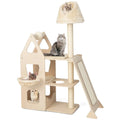 Multi-Level Cat Tree with Sisal Scratching Post-Beige - Beige - Cat Trees Condos & Scratchers