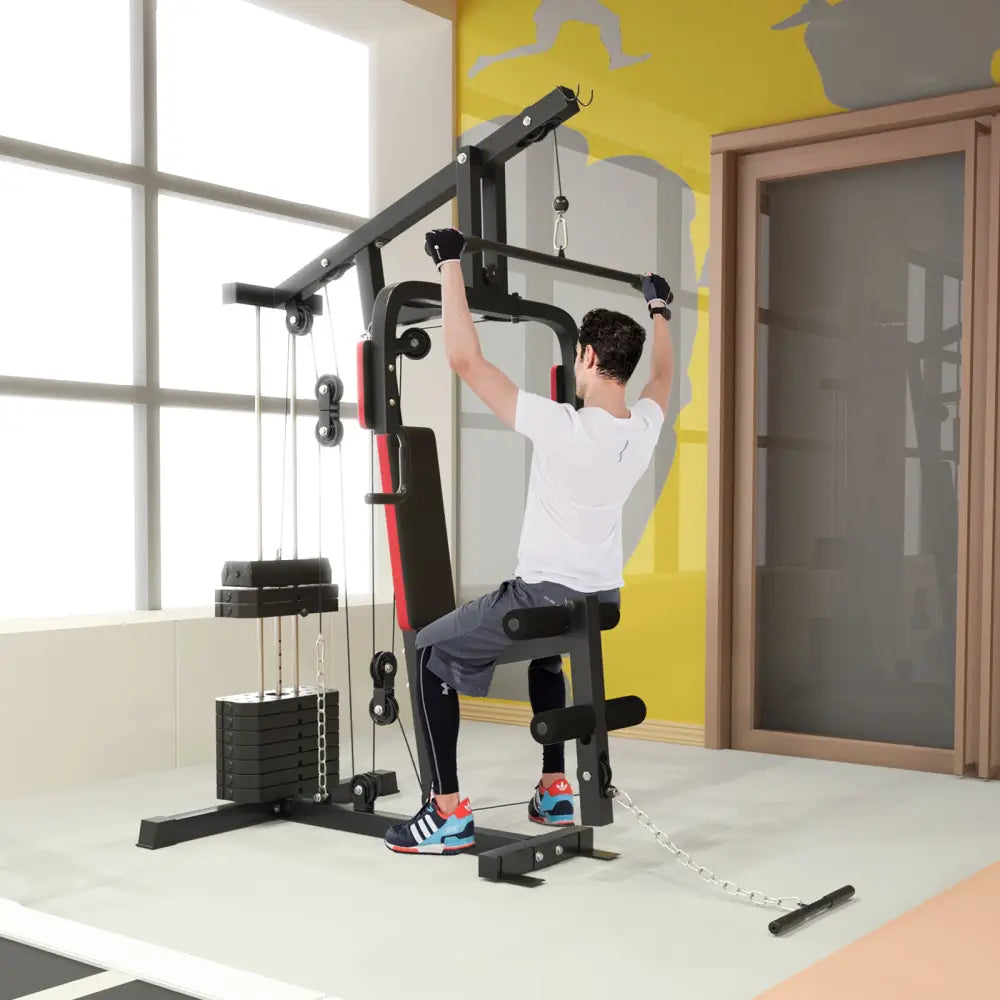 Multifunction Cross Trainer Workout Machine - Black - Benches Racks & Bars