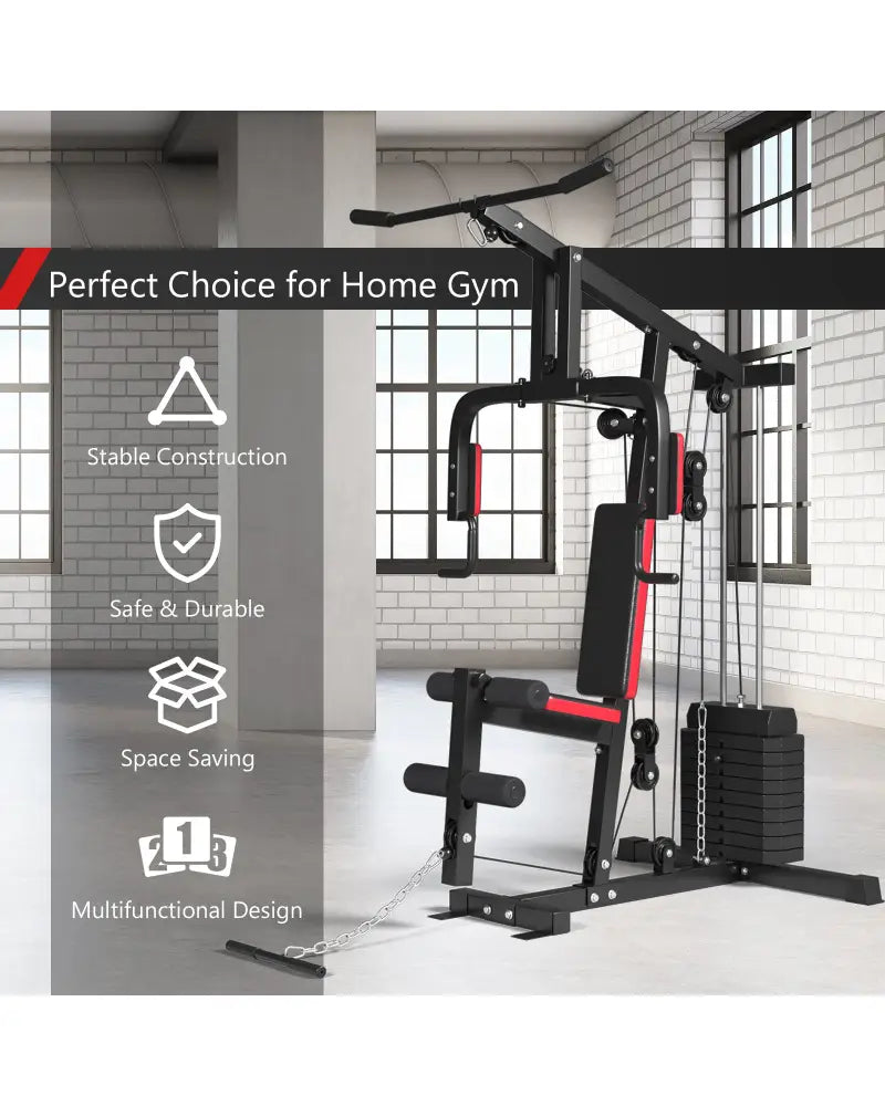 Multifunction Cross Trainer Workout Machine - Black - Benches Racks & Bars