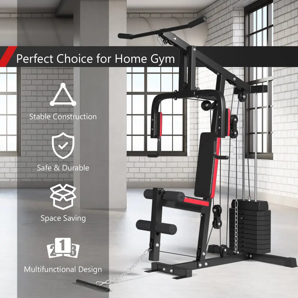 Multifunction Cross Trainer Workout Machine - Black - Benches Racks & Bars