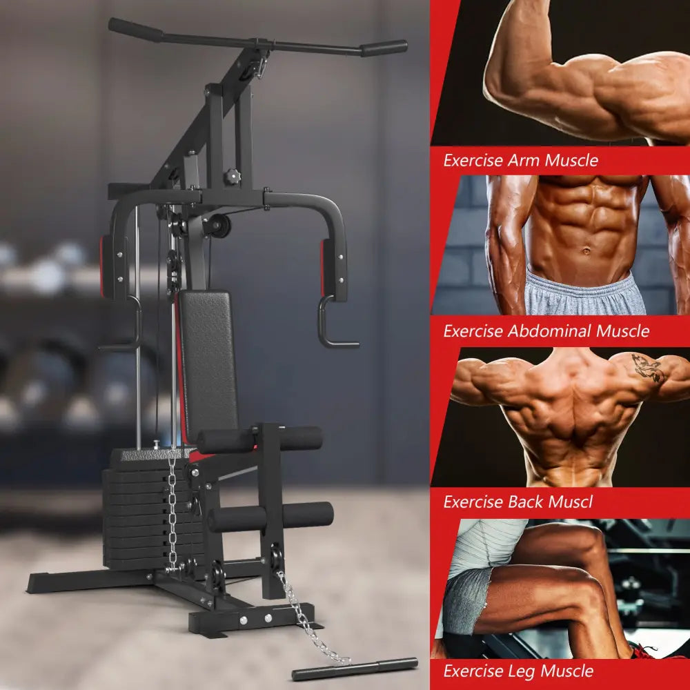 Multifunction Cross Trainer Workout Machine - Black - Benches Racks & Bars