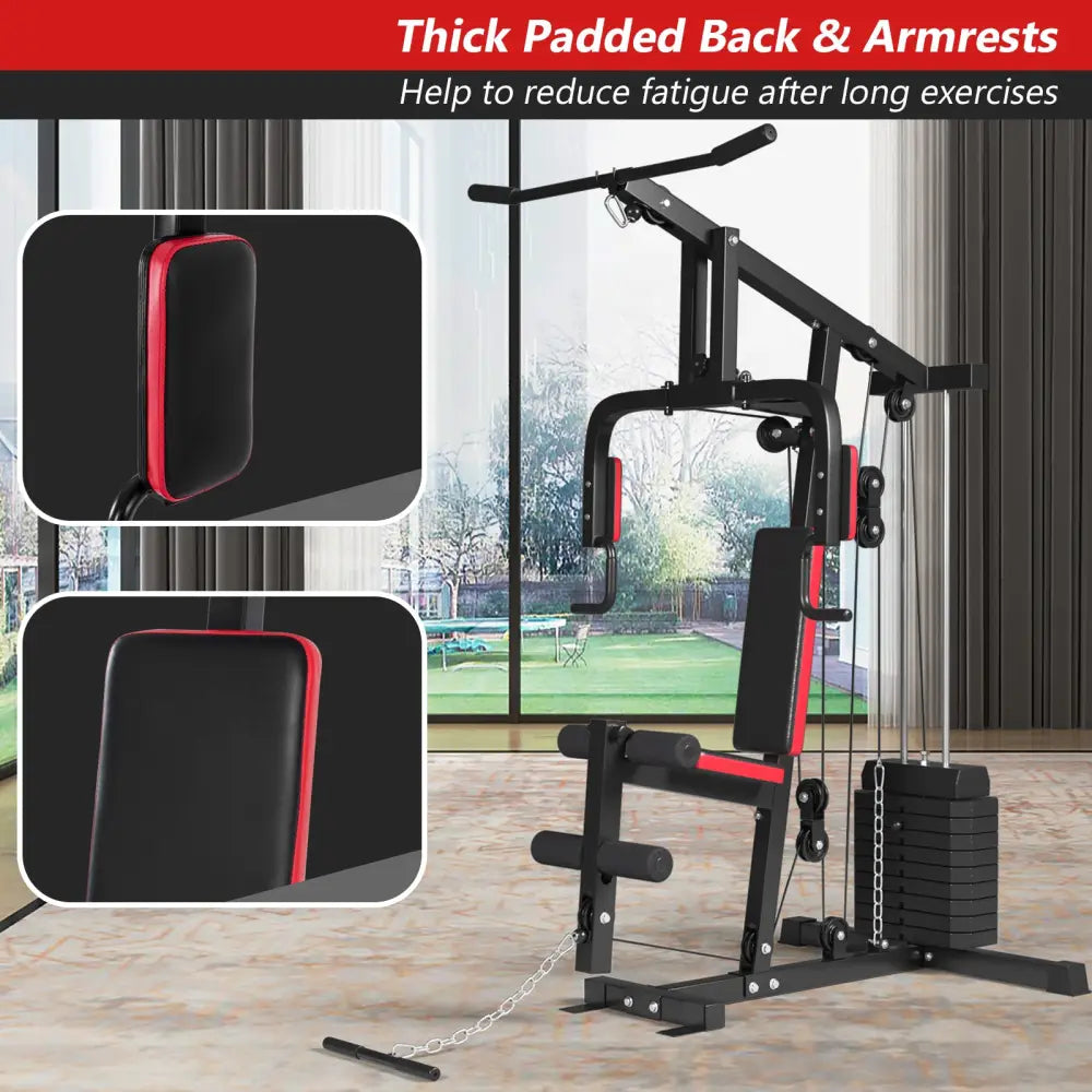Multifunction Cross Trainer Workout Machine - Black - Benches Racks & Bars