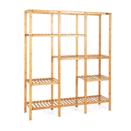 Multifunctional Bamboo Shelf Storage Organizer Rack - Natural - Plant Stands