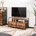 Multifunctional Dresser Organizer with 2 Storage Drawer and Open Shelves-Rustic Brown - Rustic Brown - Entertainment
