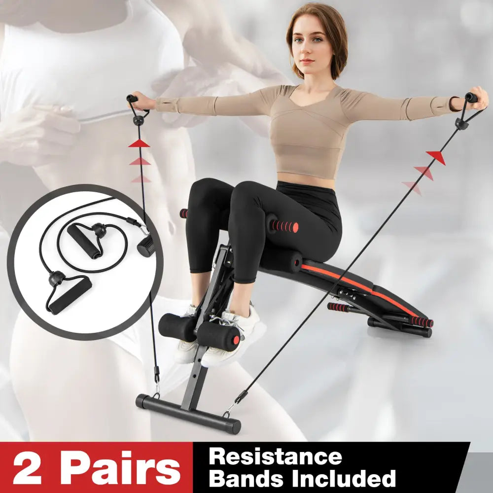 Multifunctional Sit up Bench 4 Position Adjustable Metal Workout Bench - Black - Benches Racks & Bars