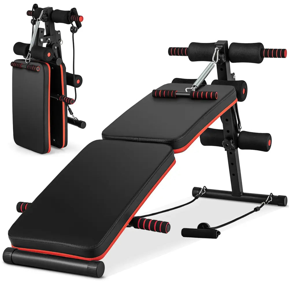 Multifunctional Sit up Bench 4 Position Adjustable Metal Workout Bench - Black - Benches Racks & Bars