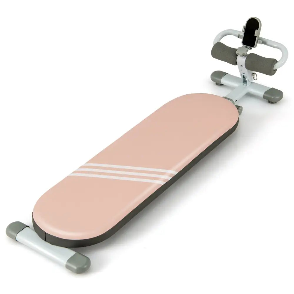 Multifunctional Sit Up Bench Workout Bench with 3 Gear Adjustable Angles and Adjustable Length-Pink - Pink - Benches
