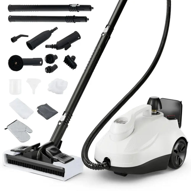 Multipurpose Steam Cleaner 1800W Portable Household Steamer with 61 oz Tank-Gray & White Costway