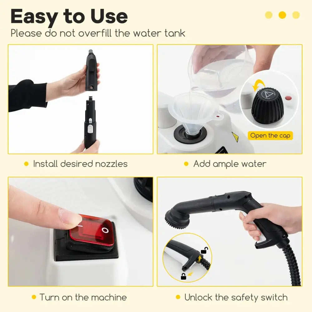 Multipurpose Steam Cleaner 1800W Portable Household Steamer with 61 oz Tank-Gray & White Costway