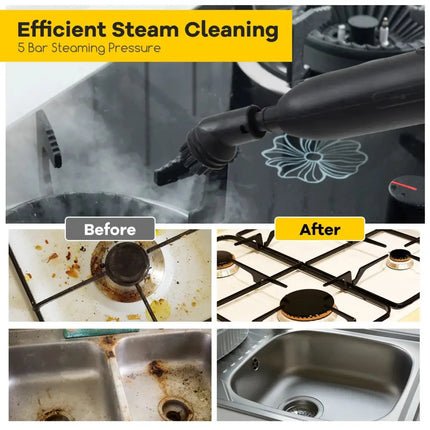 Multipurpose Steam Cleaner 1800W Portable Household Steamer with 61 oz Tank-Gray & White Costway