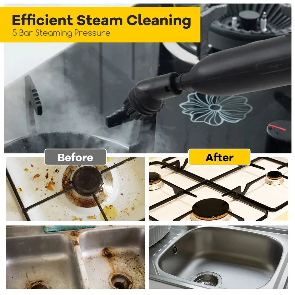 Multipurpose Steam Cleaner 1800W Portable Household Steamer with 61 oz Tank-Gray & White Costway