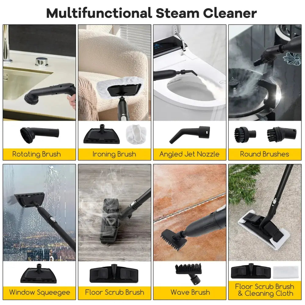 Multipurpose Steam Cleaner 1800W Portable Household Steamer with 61 oz Tank-Gray & White Costway