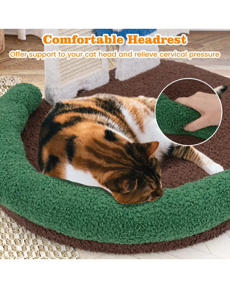 Mushroom Cat Bed Cat Claw Scratcher with Wide Bed and Sisal Scratch Panel-Multicolor - Multicolor - Cat Houses