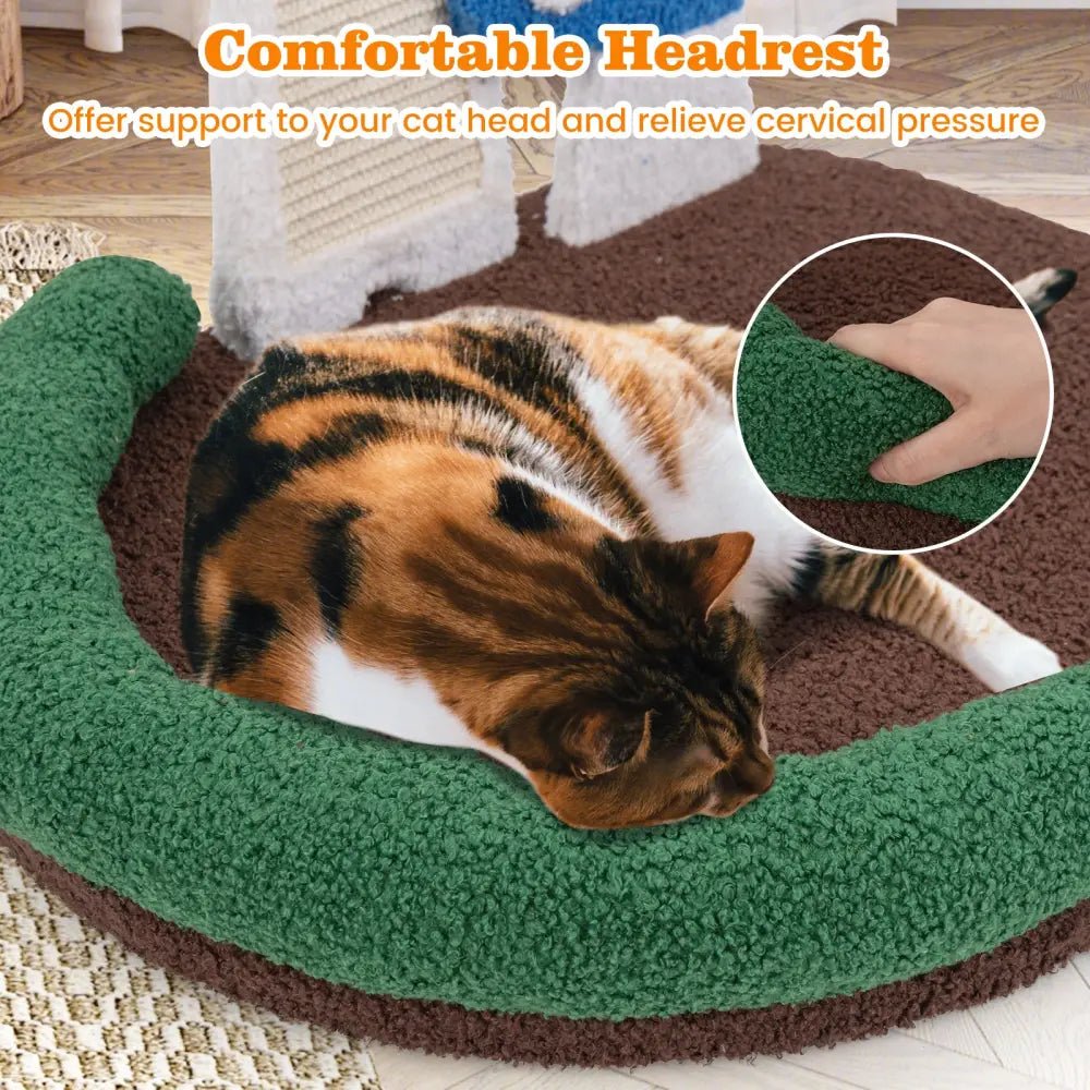 Mushroom Cat Bed Cat Claw Scratcher with Wide Bed and Sisal Scratch Panel-Multicolor - Multicolor - Cat Houses