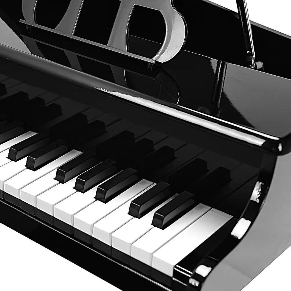 Musical Instrument Toy 30-Key Children Mini Grand Piano with Bench-Black - Black - Pianos & Keyboards