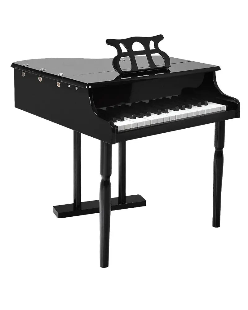 Musical Instrument Toy 30-Key Children Mini Grand Piano with Bench-Black - Black - Pianos & Keyboards