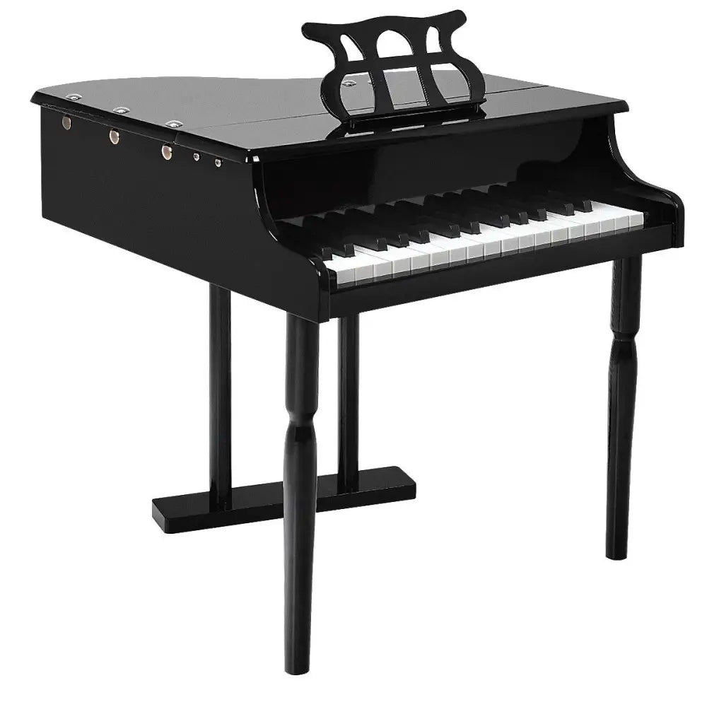 Musical Instrument Toy 30-Key Children Mini Grand Piano with Bench-Black - Black - Pianos & Keyboards