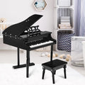 Musical Instrument Toy 30-Key Children Mini Grand Piano with Bench-Black - Black - Pianos & Keyboards