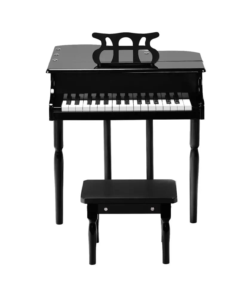 Musical Instrument Toy 30-Key Children Mini Grand Piano with Bench-Black - Black - Pianos & Keyboards
