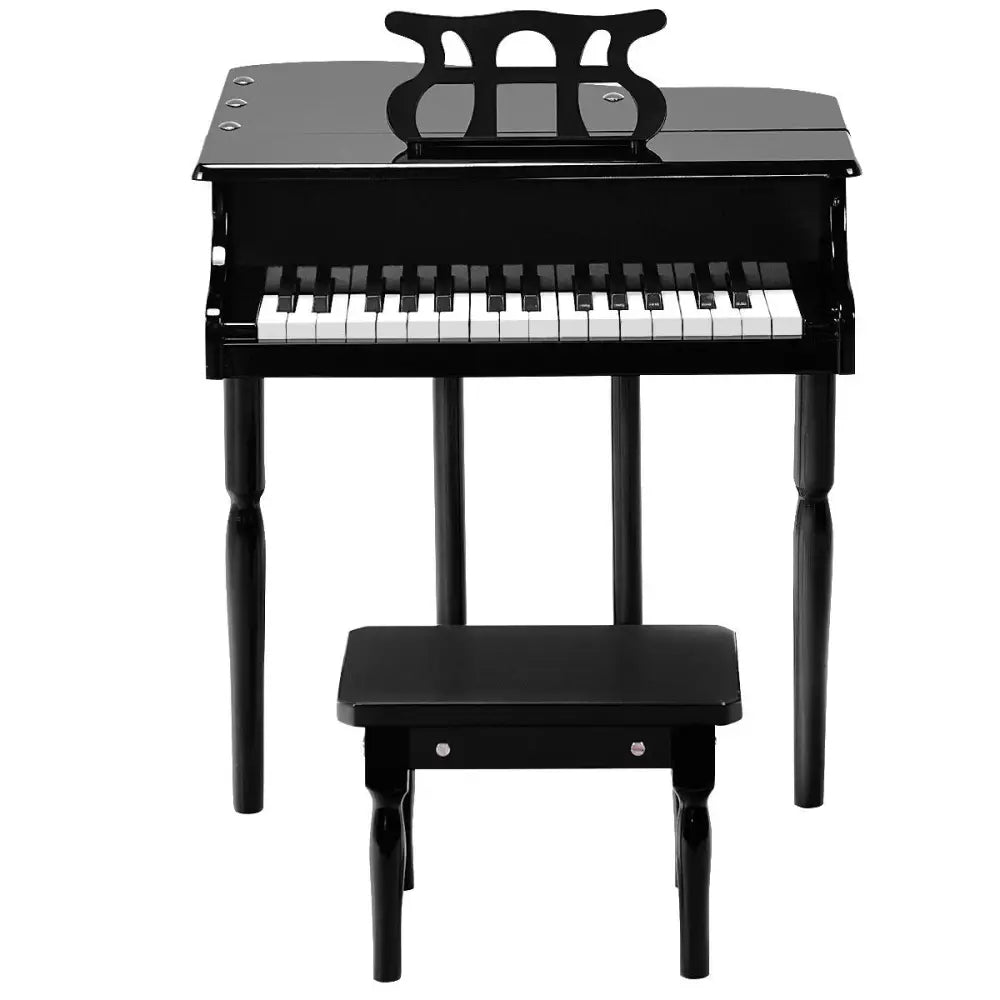 Musical Instrument Toy 30-Key Children Mini Grand Piano with Bench-Black - Black - Pianos & Keyboards